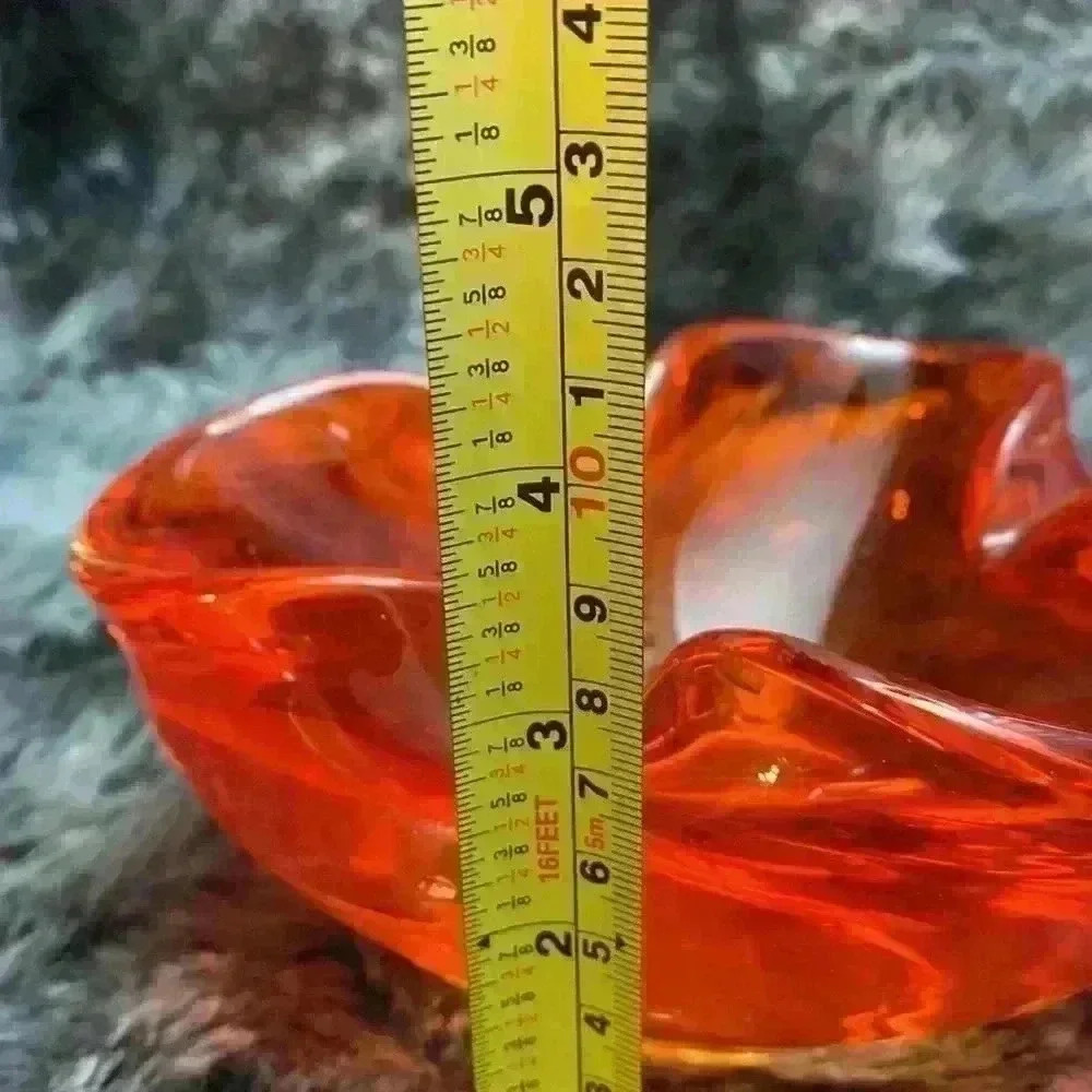 Vintage Orange Art Glass Bowl - Picture 13 of 16